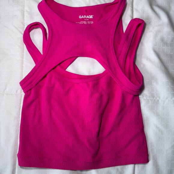 Garage Rave Tank Tip Hot Pink Size XS - Picture 2 of 2